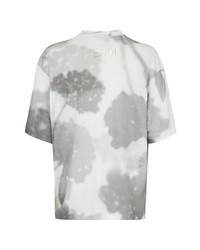 T-shirt girocollo a fiori grigia di Fendi