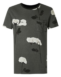 T-shirt girocollo a fiori grigio scuro di OSKLEN