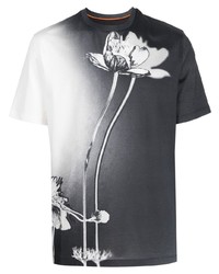T-shirt girocollo a fiori grigio scuro di Paul Smith
