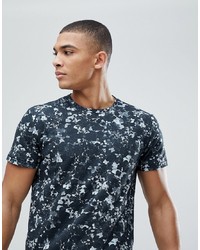 T-shirt girocollo a fiori grigio scuro di Solid
