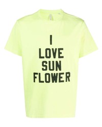 T-shirt girocollo a fiori lime di Sunflower