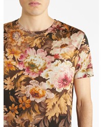 T-shirt girocollo a fiori marrone chiaro di Etro