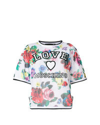 T-shirt girocollo a fiori multicolore