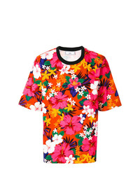T-shirt girocollo a fiori multicolore di AMI Alexandre Mattiussi