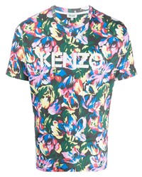 T-shirt girocollo a fiori multicolore di Kenzo