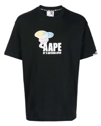 T-shirt girocollo a fiori nera di AAPE BY A BATHING APE