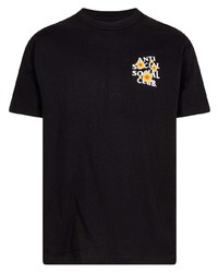 T-shirt girocollo a fiori nera di Anti Social Social Club