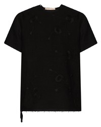 T-shirt girocollo a fiori nera di By Walid