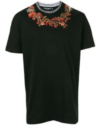 T-shirt girocollo a fiori nera di Dolce & Gabbana