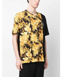 T-shirt girocollo a fiori nera di Just Cavalli