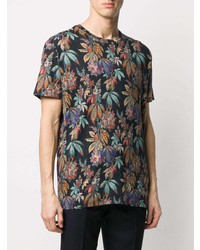 T-shirt girocollo a fiori nera di Etro