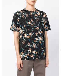T-shirt girocollo a fiori nera di Erdem