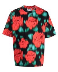 T-shirt girocollo a fiori nera di Kenzo
