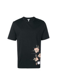 T-shirt girocollo a fiori nera di Loewe