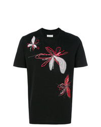 T-shirt girocollo a fiori nera di Maison Margiela