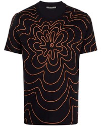 T-shirt girocollo a fiori nera di Marni