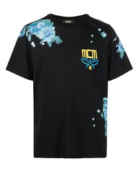 T-shirt girocollo a fiori nera di MCM