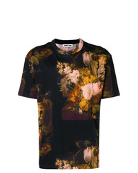 T-shirt girocollo a fiori nera di McQ Alexander McQueen