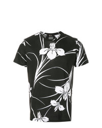 T-shirt girocollo a fiori nera di N°21
