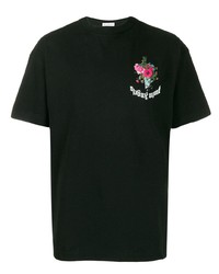 T-shirt girocollo a fiori nera di Palm Angels