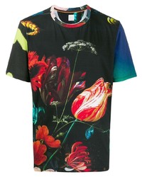 T-shirt girocollo a fiori nera di Paul Smith
