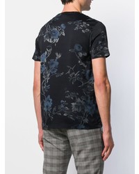 T-shirt girocollo a fiori nera di Etro