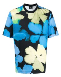 T-shirt girocollo a fiori nera di PS Paul Smith