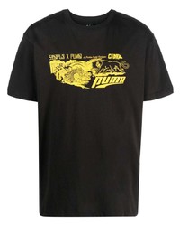 T-shirt girocollo a fiori nera di Puma