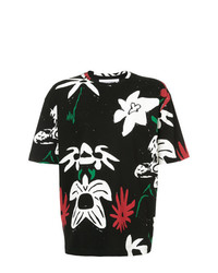 T-shirt girocollo a fiori nera di Rochambeau