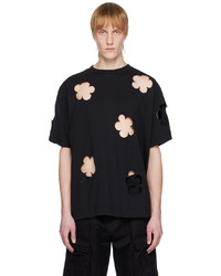 T-shirt girocollo a fiori nera di Simone Rocha