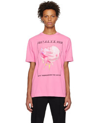 T-shirt girocollo a fiori rosa di 1017 Alyx 9Sm