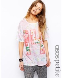 T-shirt girocollo a fiori rosa di Asos