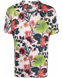 T-shirt girocollo a fiori rosa di Etro