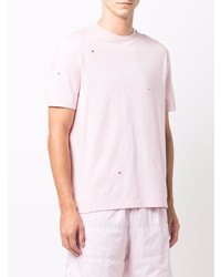 T-shirt girocollo a fiori rosa di Thom Browne