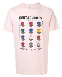 T-shirt girocollo a fiori rosa di Kent & Curwen