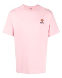 T-shirt girocollo a fiori rosa di Kenzo