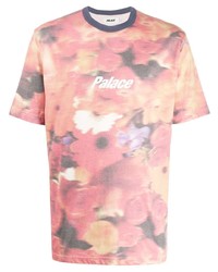 T-shirt girocollo a fiori rosa di Palace