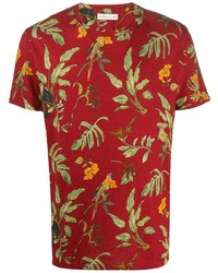 T-shirt girocollo a fiori rossa di Etro