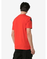 T-shirt girocollo a fiori rossa di Neil Barrett