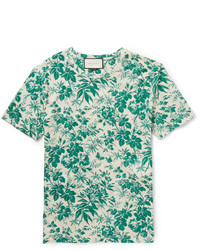 T-shirt girocollo a fiori verde menta