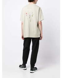 T-shirt girocollo a fiori verde menta di FIVE CM