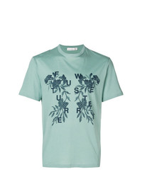 T-shirt girocollo a fiori verde menta di Golden Goose Deluxe Brand