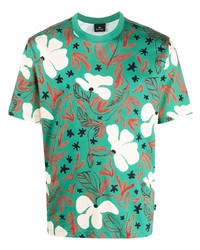 T-shirt girocollo a fiori verde menta di PS Paul Smith