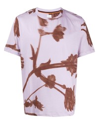T-shirt girocollo a fiori viola chiaro di Paul Smith