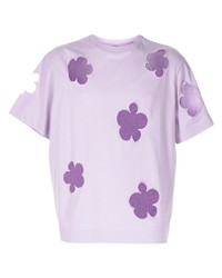 T-shirt girocollo a fiori viola chiaro di Simone Rocha