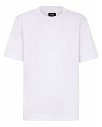 T-shirt girocollo a pois bianca di Fendi