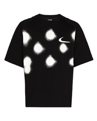 T-shirt girocollo a pois nera e bianca di Nike