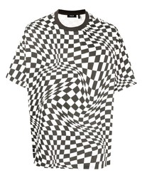 T-shirt girocollo a quadri bianca e nera di FIVE CM