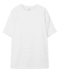 T-shirt girocollo a quadri bianca di Burberry