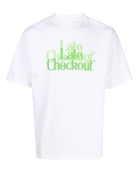 T-shirt girocollo a quadri bianca di Late Checkout